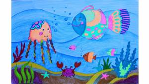 Уроки рисования для детей Как нарисовать МОРСКОЕ ДНО с помощью металика и неоновых цветов ARTBERRY