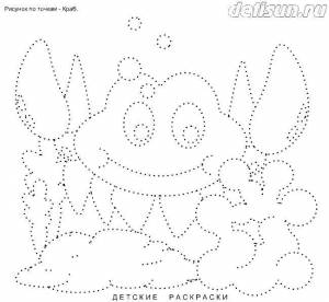 Раскраски Раскраска Контур краба морское дно детские