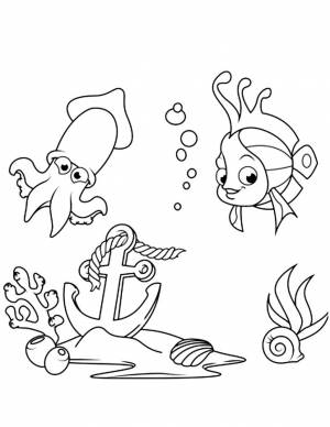 Раскраска Морское Дно