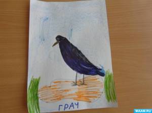 Конспект занятия по рисованию «Грач»
