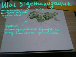 Сосна акварелью