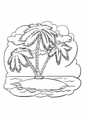 Раскраска Остров  листе  для девочек