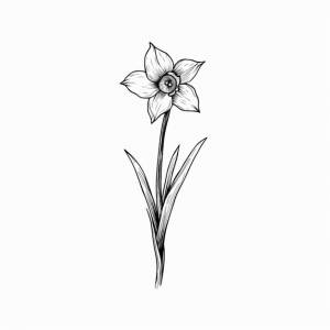 Рисунок цветка со словом нарцисс на нем