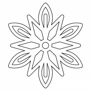 Раскраска со снежинкой для детей