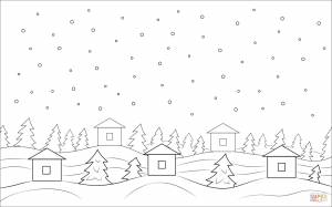 Раскраска снег идет