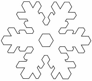 Раскраски Coloring page Symmetrical snowflake The outline of the snowflake, Download print coloring page