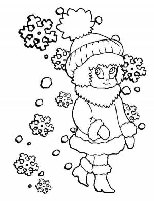 Раскраски Раскраска Снегурочка снег, Download print coloring page