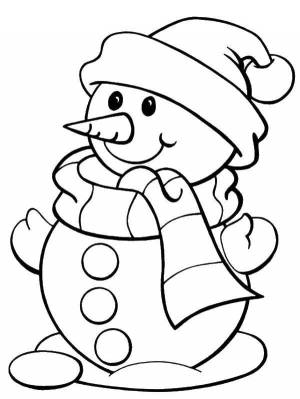 Раскраски Раскраска Снеговик раскраски зима, Download print coloring page