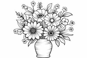 Раскраска для детей букет цветов