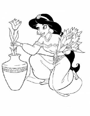 Раскраска Принцесса Жасмин