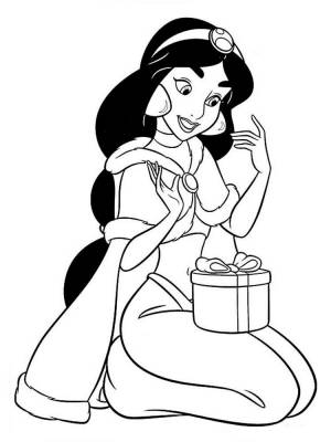 Раскраска Принцесса Жасмин