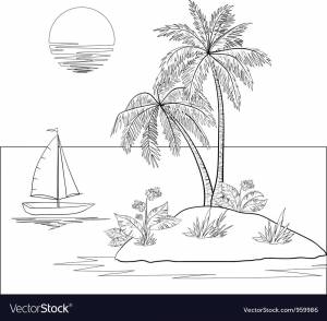 Остров раскраска