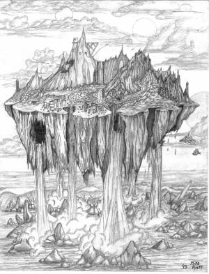 Весенний остров рисунок карандашом