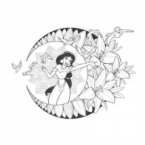 Раскраска Принцесса Жасмин