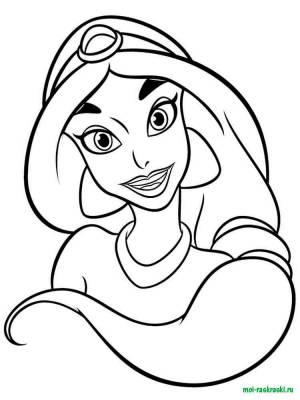 Раскраски Принцесса Жасмин
