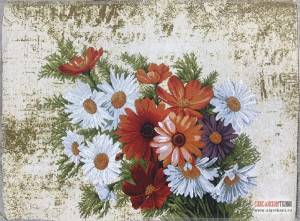Купон, гобелен, рисунок Герберы и ромашки, 46х35 см