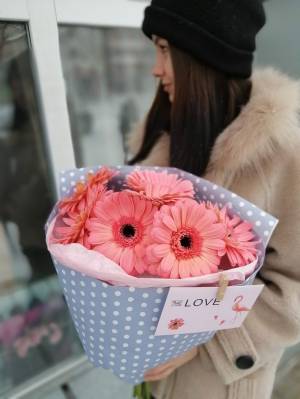 Герберы, герберы розовые, герберы букет