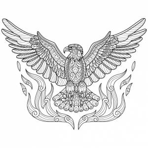 Орел рисованной для взрослых книжка-раскраска