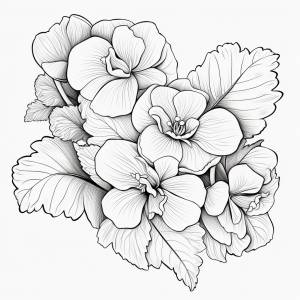 Раскраска Бегония Цветы