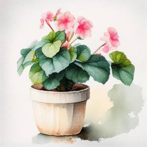 Бегония с белыми цветами