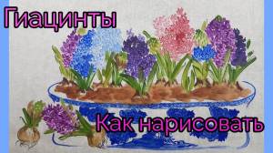 Как рисовать Гиацинты видео урок How to draw Hyacinths tutorial 히아신스 그림 그리기