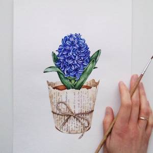 Вот такой зависший в пустоте гиацинт получился для 2го задания скетчмарафон_аромат_весны от @janelip