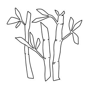 Раскраска бамбук просто ♥ Онлайн и !