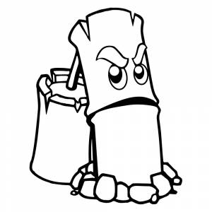 Раскраска Стреляющий Бамбук из Зомби против растений