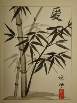 Бамбук рисунок в японском стиле в интерьере