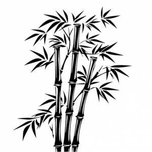 Черно-белый вектор японского бамбука
