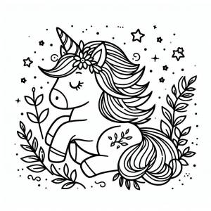 Раскраска Единорог легкая