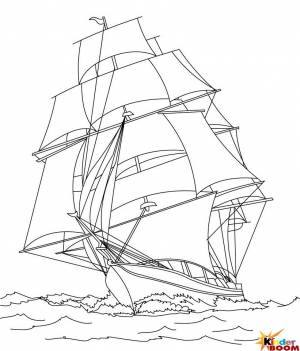 Раскраска корабль в море