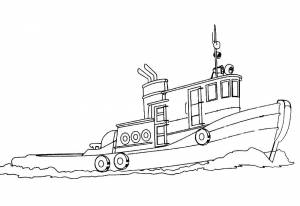 Раскраски Раскраска Корабль в море