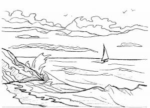 Раскраски Пейзаж море