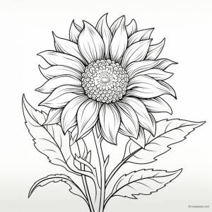 книжки-раскраски с изображением простого тяжелого подсолнуха