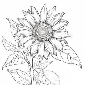 книжки-раскраски с изображением простого тяжелого подсолнуха