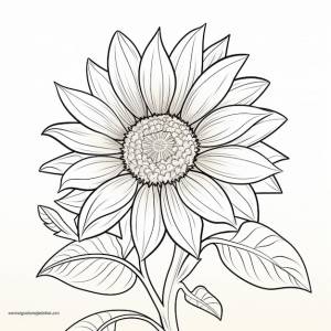 книжки-раскраски с изображением простого тяжелого подсолнуха