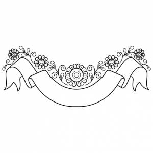 Лента этикетка и подсолнух рисованной для взрослых книжка-раскраска