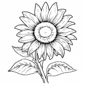 Линия искусства раскраска подсолнечника векторная иллюстрация