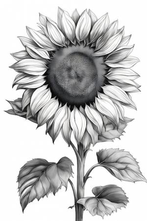 Раскраска подсолнух карандашом