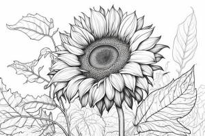 Раскраски для взрослых осенний подсолнух