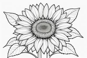 Цветы подсолнечника для раскраски для детей