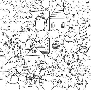 Раскраска «Зима в городе»