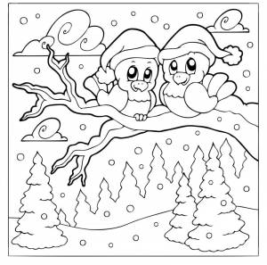 Раскраски зима, Раскраска Зима