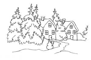 Раскраска Зима  листе  для мальчиков