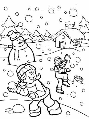 Раскраски Зима   в формате