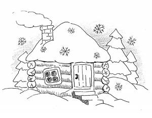 Раскраска Зимний Пейзаж