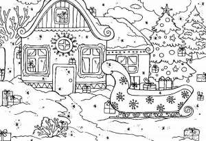 Раскраски Зимний пейзаж для детей 6 7 лет