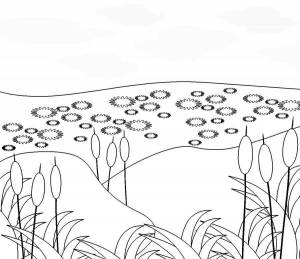 Картинки озеро для детей карандашом