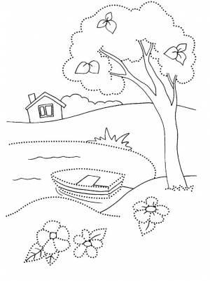 Раскраска пруд ,   рисовать онлайн
